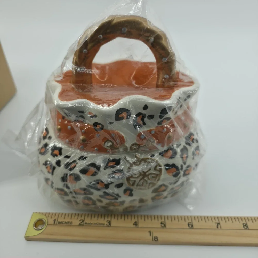 David's Cookies Jar Cheetah Print Purse / Pocketbook Orange Vintage New
